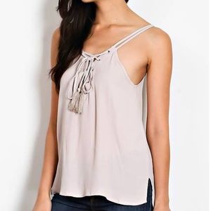 Stone Tie Tank Top Shirt Blouse NEW NWT